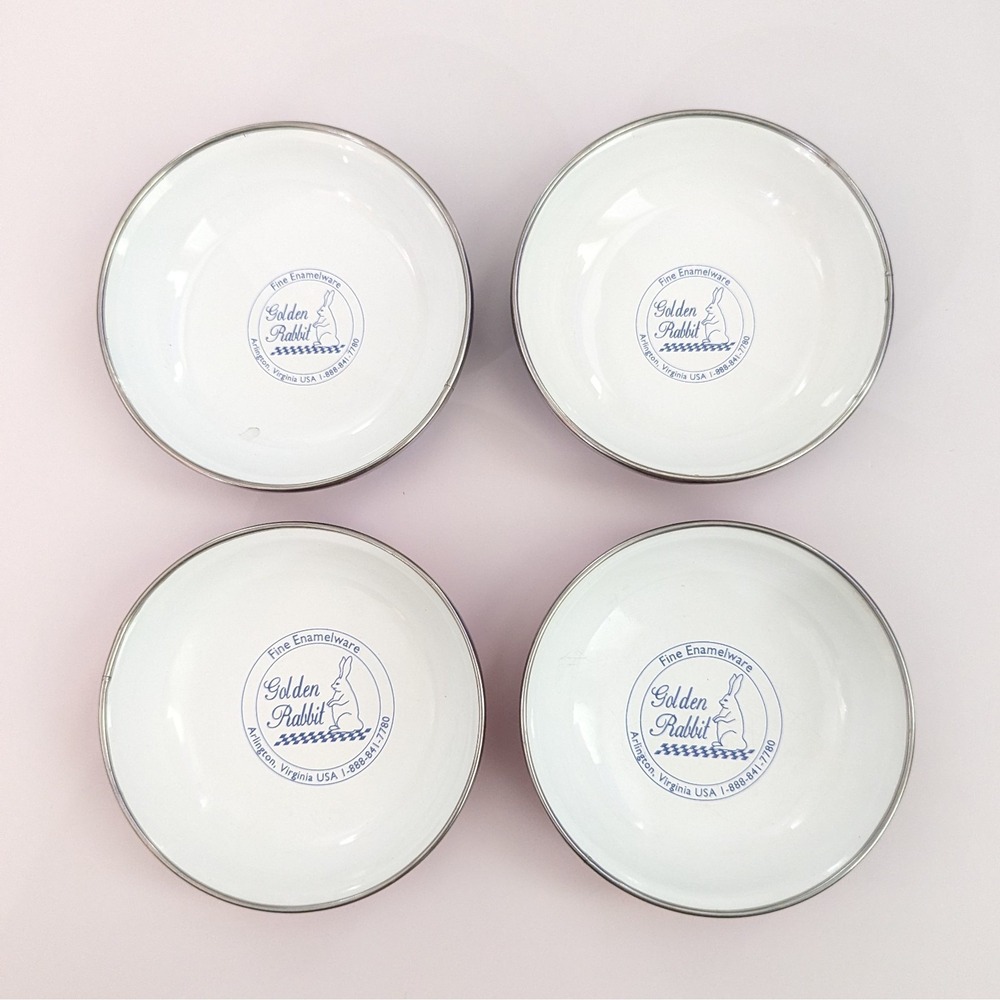Golden Rabbit Fine Enamelware Mini Bowl (Set of 4) Salesman's Sample Arlington